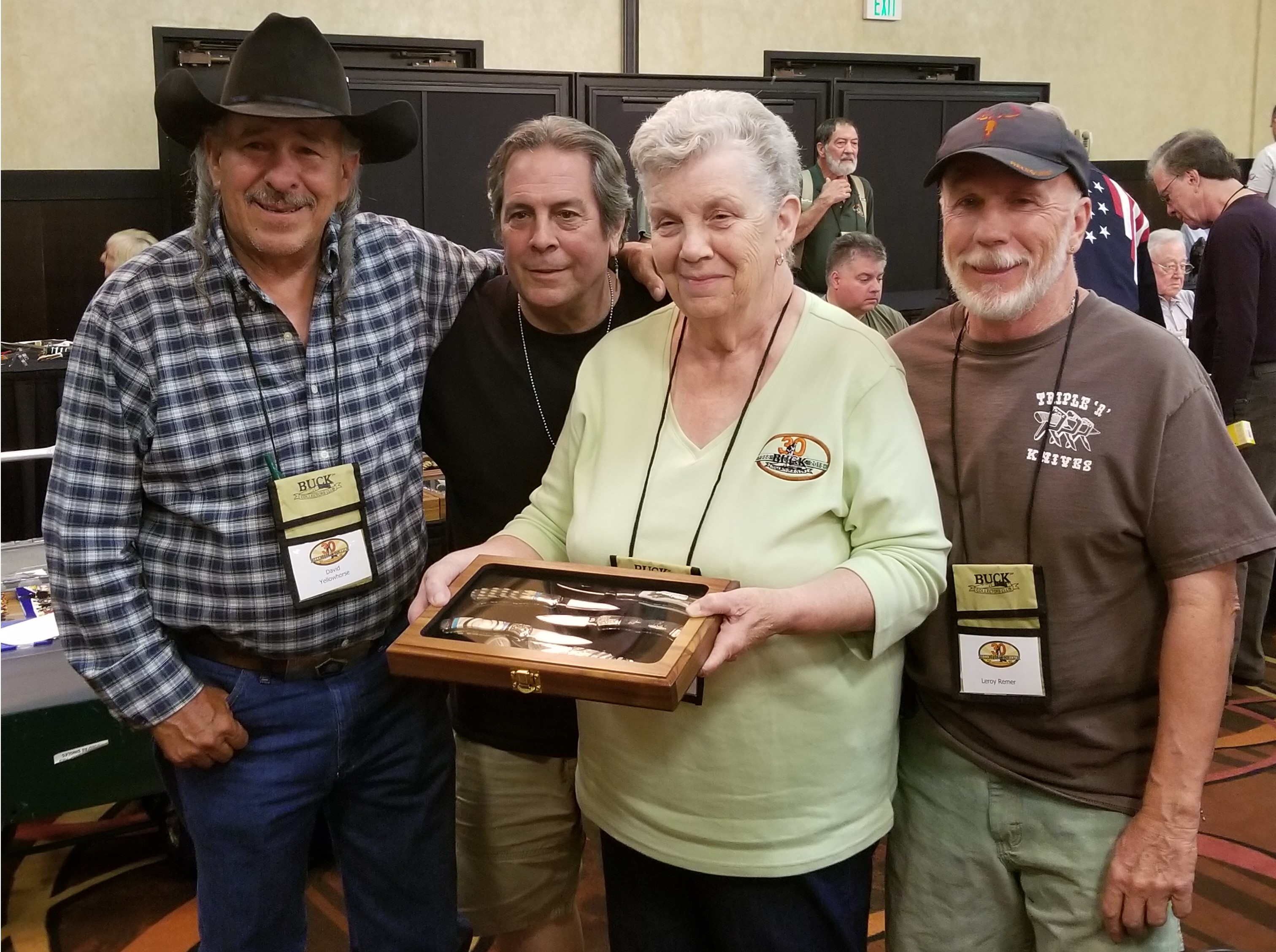 David Yellowhorse, Wilde Bill Cody, and Leroy Remer pose with BCCI member